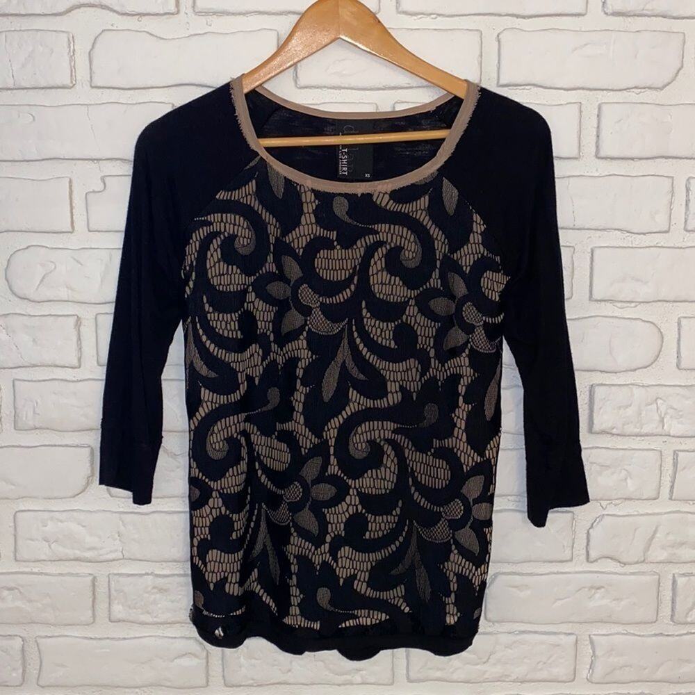 Dolan lace detail 3/4 sleeve top size xs